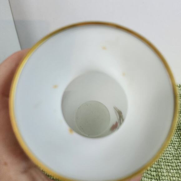 Vintage Satin Glass Vase with Parrot Bird Design Gold Rim 8.5" - Picture 7 of 9